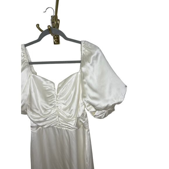 Amanda Uprichard Santucci Silk Dress Ruched Smocked Cocktail Party Bridal Small - Picture 6 of 11